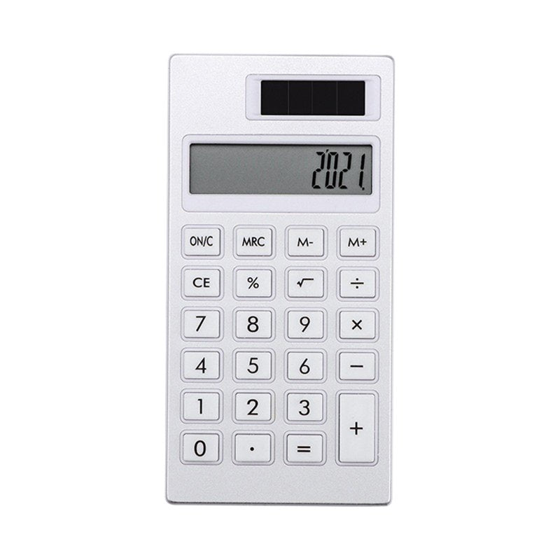 12-Digit Solar Calculator Portable Mini with Aluminum Alloy Body for Students & Professionals