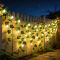 Solar Leaf Curtain String Lights 16.4 Ft Outdoor Waterproof Ivy Vines for Garden Patio Balcony Wall Decor