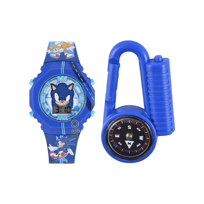 Children's Digital Watch and Compass Set - Sonic Themed, Blue, Unisex
