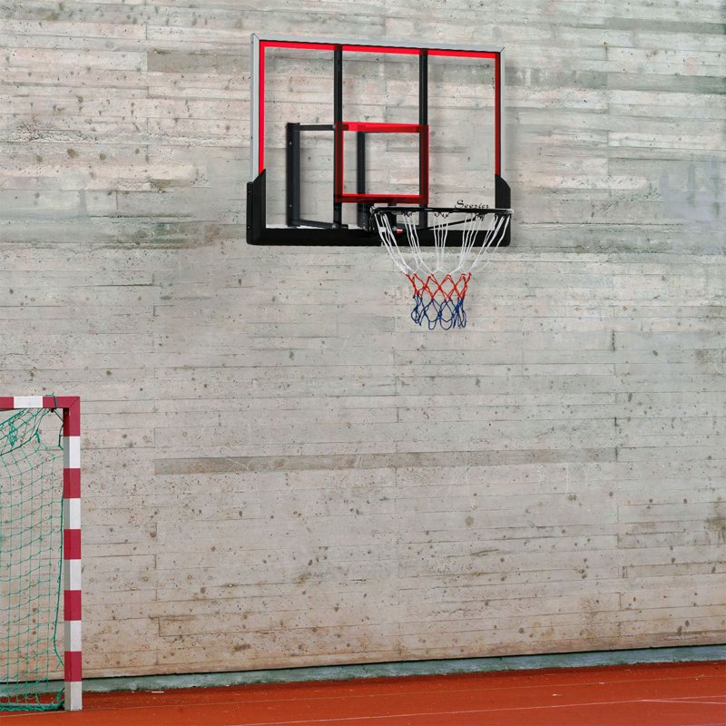 Wall Mounted Basketball Hoop with 43x30 Shatterproof Backboard - Outdoor Sports Goal