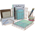 Wire Desk Organizer Set with Copper Finish - 5-Piece Office Storage