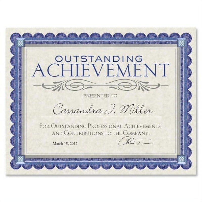 Foil-Enhanced Parchment Certificates for Awards and Recognition - Ivory 8.5x11, Laser & Inkjet Compatible, 15 Pack