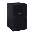 18-Inch Deep 2-Drawer Metal File Cabinet in Black for Office & Home