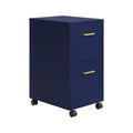 Mobile Steel File Cabinet with 2 Deep Drawers for Office & Home Organization