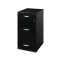 Steel 3-Drawer Letter-Size File Cabinet with Pencil Drawer - Black