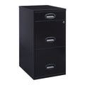Steel File Cabinet with 3 Drawers for Letter Size Documents Black