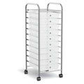 10-Drawer Rolling Storage Cart with Lockable Casters - Home Office & Craft Organizer