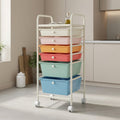 Multicolor 6-Drawer Rolling Storage Cart Organizer - Home, Office, School