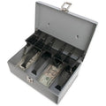Steel Cash Box with 5-Compartment Coin Tray Lockable Money Storage