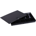 Locking Cover Money Tray for Cash Drawer - Black, 5 Compartments