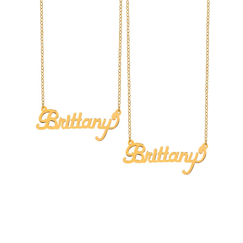 Personalized Name Necklace with Link Chain - Sterling Silver or Gold Plated, BOGO Offer