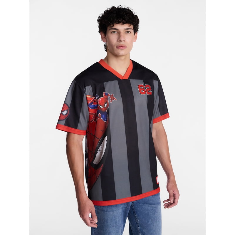 Spider-Man Graphic Mesh Soccer Jersey - Men’s & Big Men’s Navy L (Variation: Navy, L)