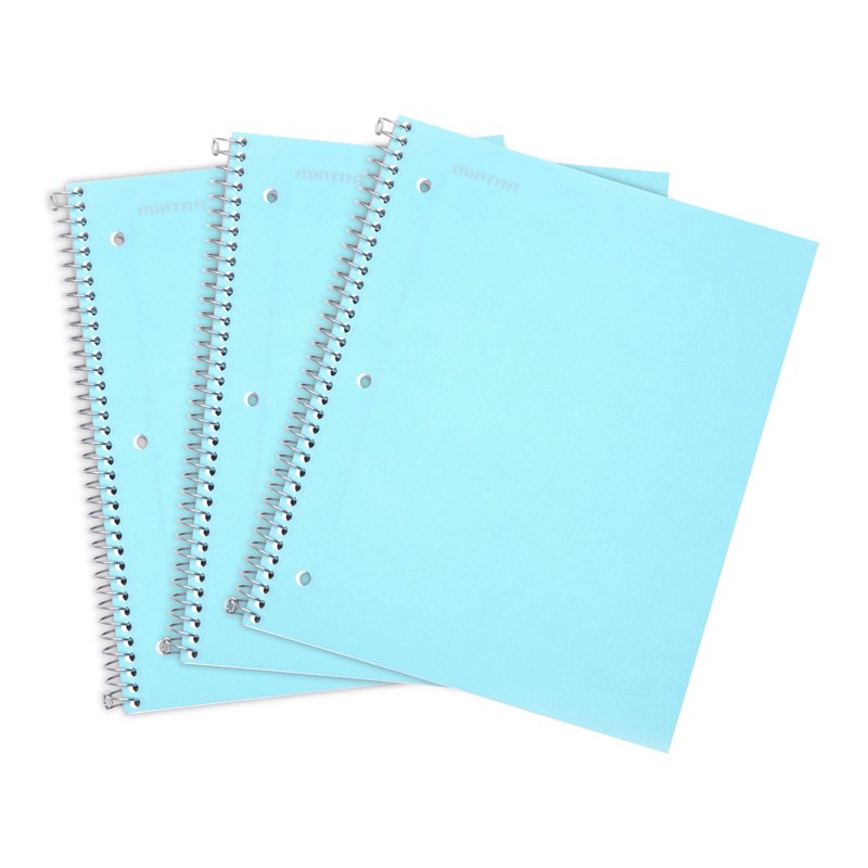 Spiral Notebooks 3 Pack - Durable 1 Subject College Ruled, Water-Resistant Cover