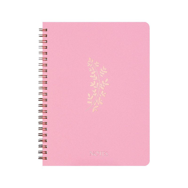 Aesthetic Spiral Notebook Set - Cute Preppy 8x6 Journals with Large Pockets