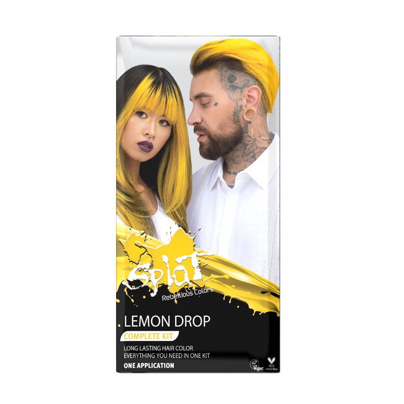 Semi-Permanent Hair Color Kit with Bleach - Vibrant Yellow Hair Dye for Halloween & Creative Styles