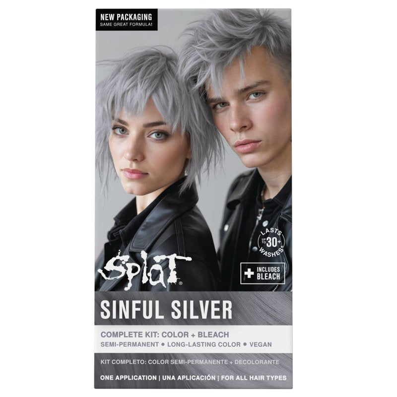 Semi-Permanent Hair Dye Kit with Bleach for Vibrant Silver & Bold Colors
