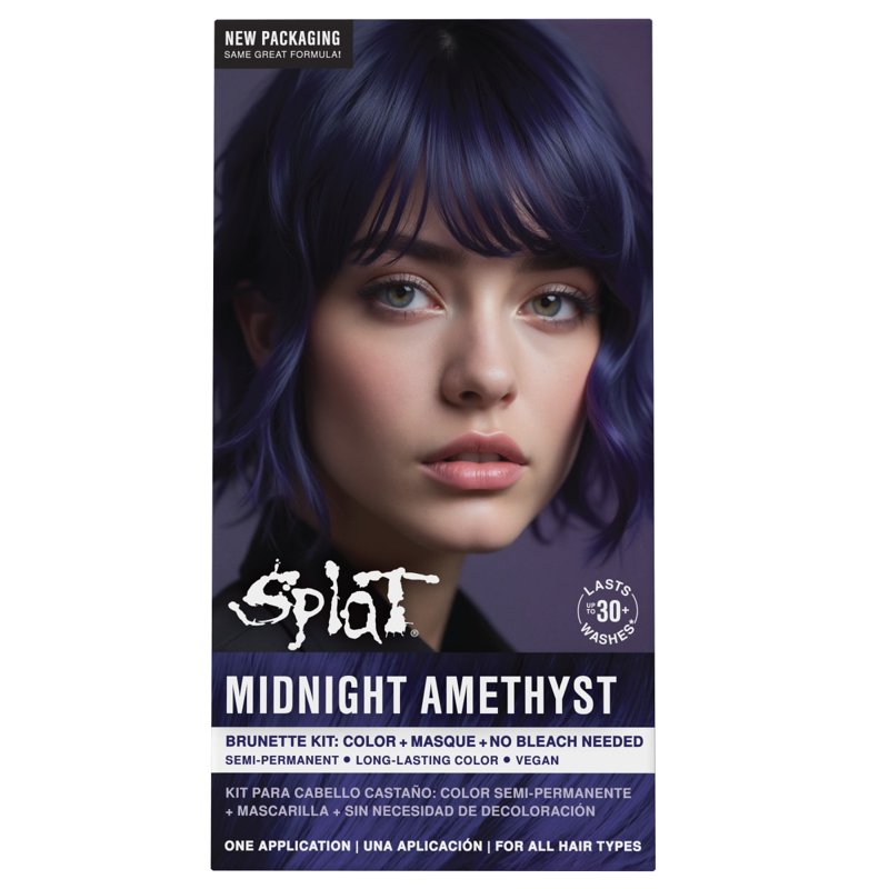 Semi-Permanent Hair Dye Kit for Brunettes - Vibrant Purple Color, Vegan & No Bleach Needed