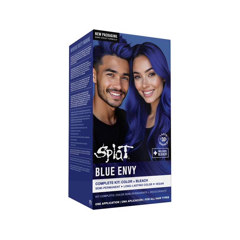 Semi-Permanent Hair Color Kit with Bleach - Blue Envy, Vegan & Nourishing