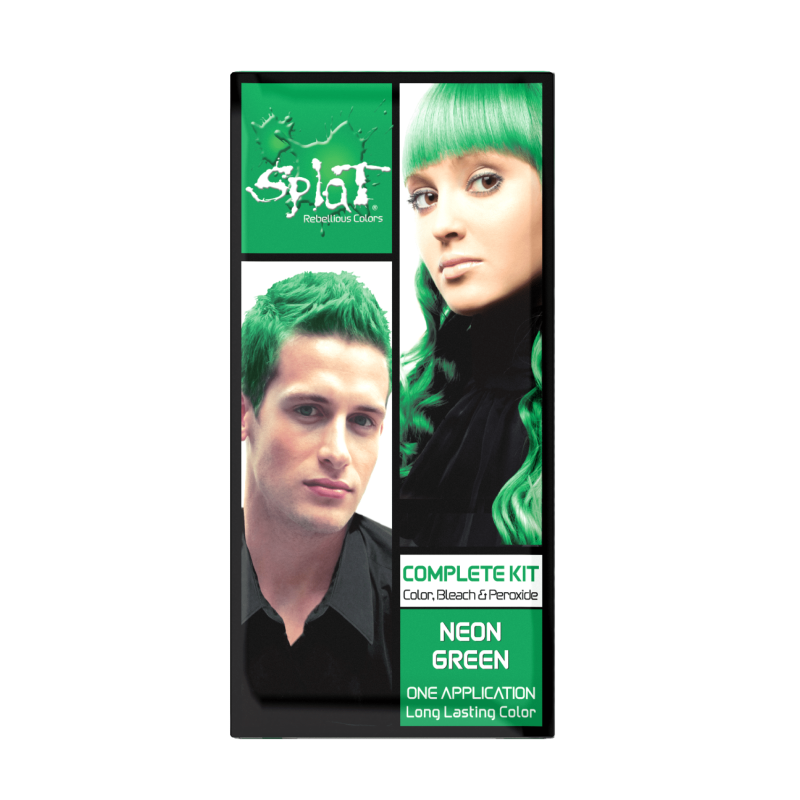 Semi-Permanent Hair Color Kit with Bleach - Neon Green Vibrant Shades