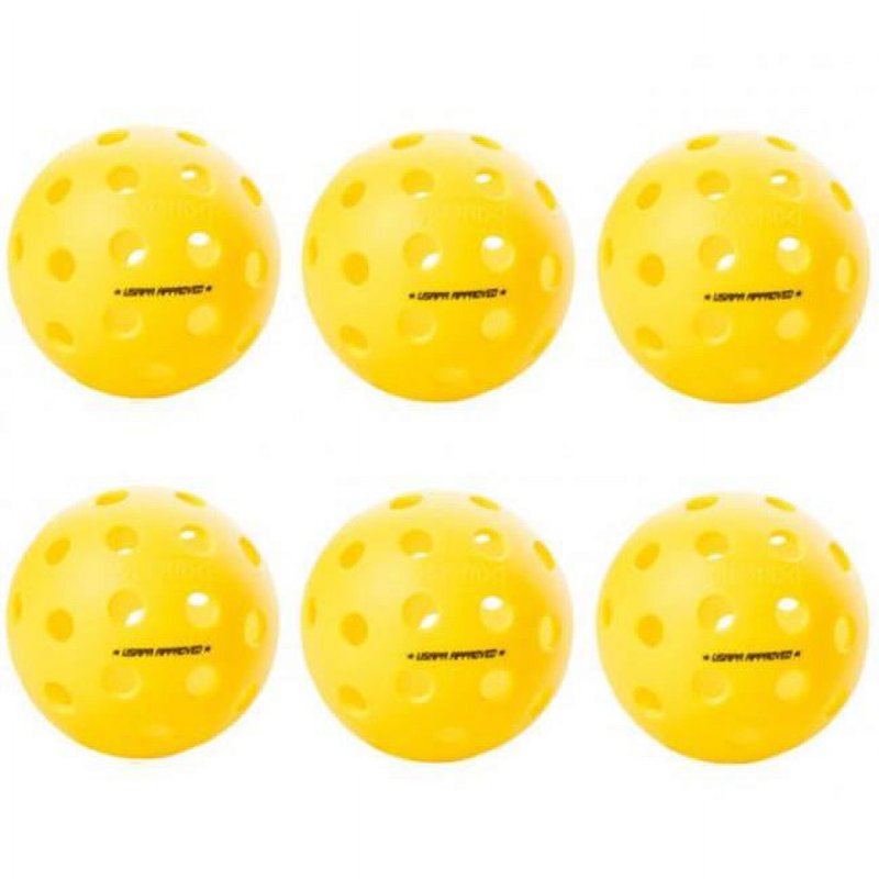 Onix Fuse Outdoor Pickleballs - 6 Pack, Yellow, USAPA Approved