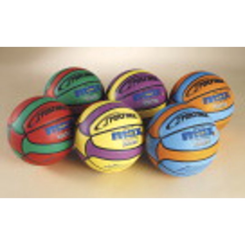 Junior Basketball Set of 6 - 27.5 Inch Star Basketballs for Kids, Sports Equipment