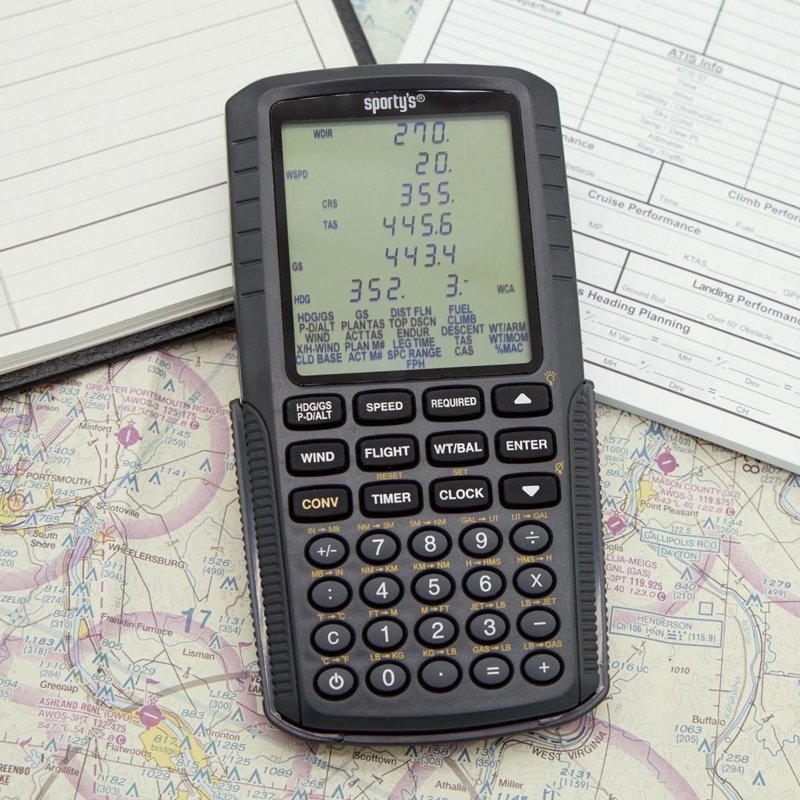 Electronic Flight Computer with Backlit Display & AAA Power for Pilots