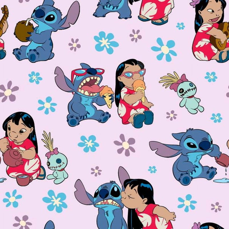 Lilo & Stitch Tropical Fabric - 1 Yard Precut for Sewing & Crafts