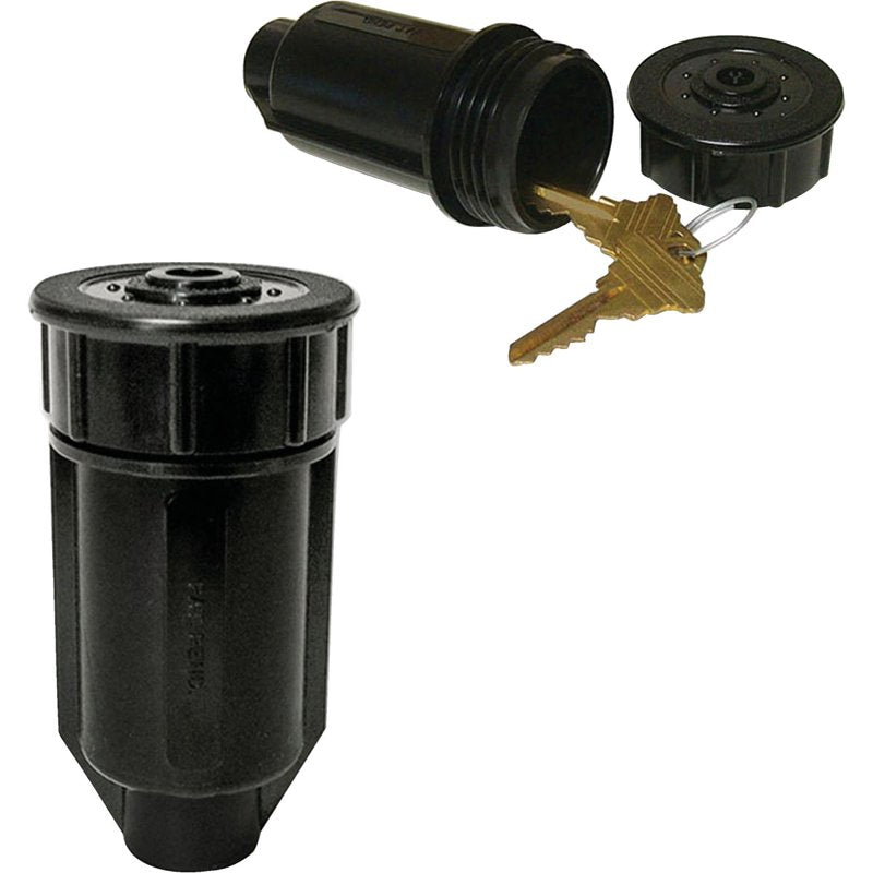 Outdoor Discreet Key Hider - Fake Sprinkler for Secure Spare Keys - Black