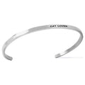 Engraved Stainless Steel Saying Bracelet for Women - 8 Inch