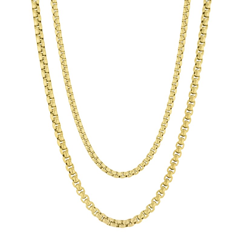 Stainless Steel Chain Set 20 & 22 Inch Layered Jewelry with Lobster Clasps