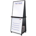 Mobile Double-Sided Magnetic Whiteboard on Wheels - 74 Inch Tall Portable Dry Erase Board with Storage Shelves