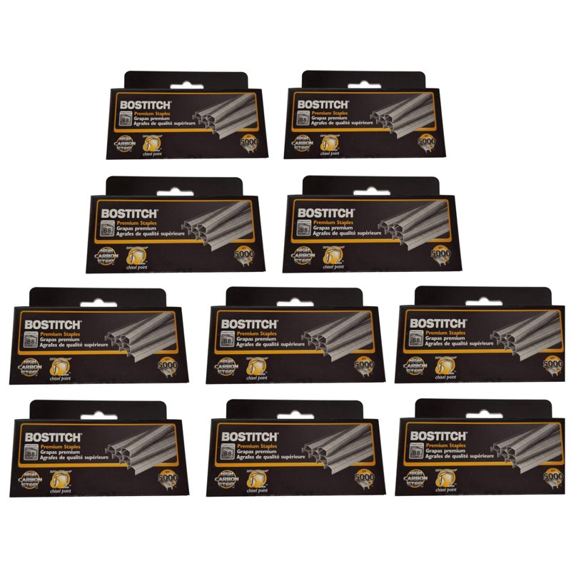 Bulk 50,000 Staples for Staple Guns - 1/4 Inch Power Crown Staples, 10 Boxes