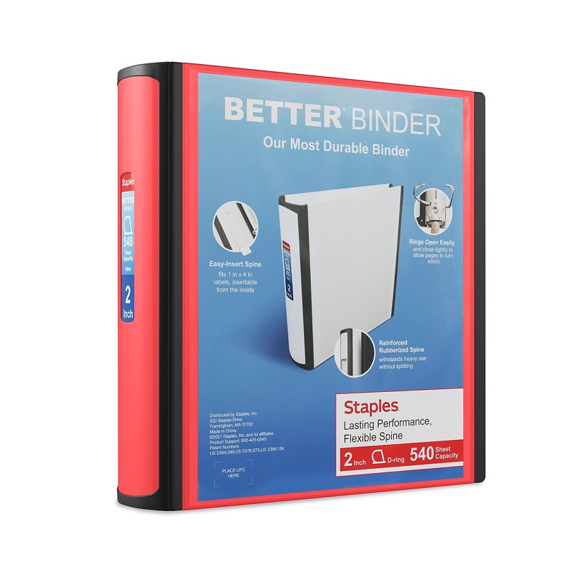 2-Inch Pink Three-Ring Binder - Heavy Duty 540-Page Capacity, Office Organization