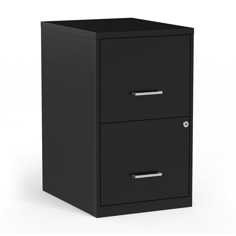 2-Drawer Locking Vertical File Cabinet Black 18D for Office & Home