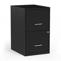 2-Drawer Locking Vertical File Cabinet Black 18D for Office & Home