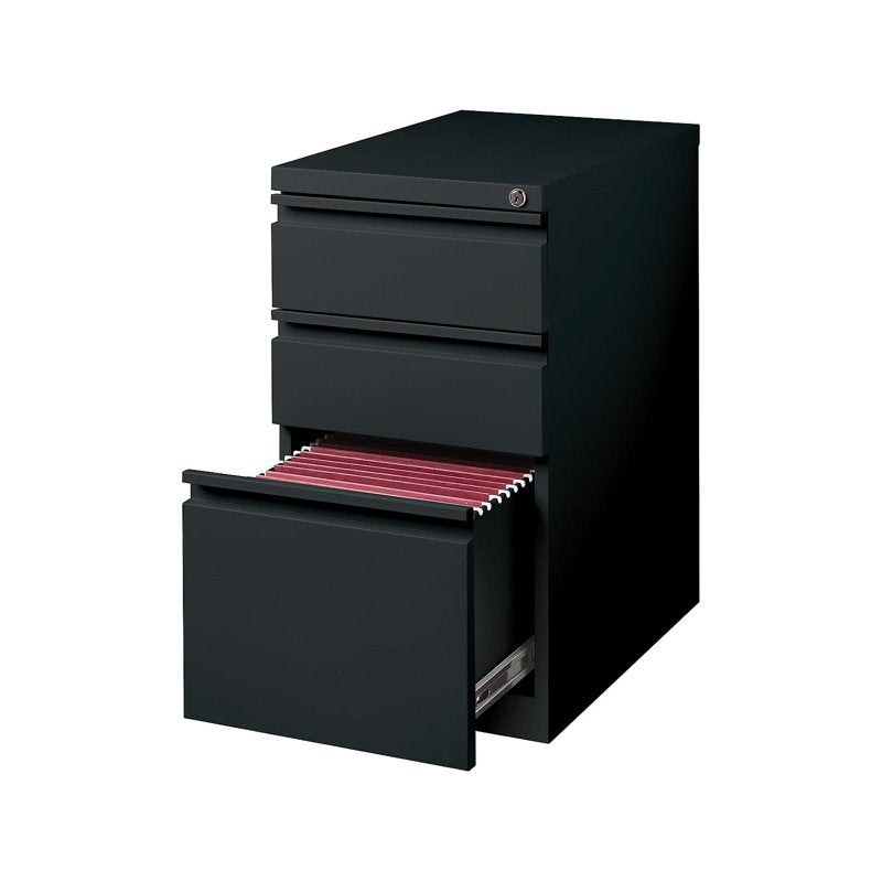 Vertical File Cabinet with Locking Drawers - 3-Drawer Office Storage, Black