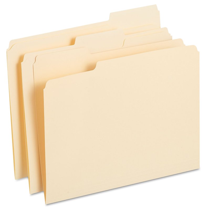 Manila File Folders with Reinforced Tabs 250-Count Letter Size Office Supply