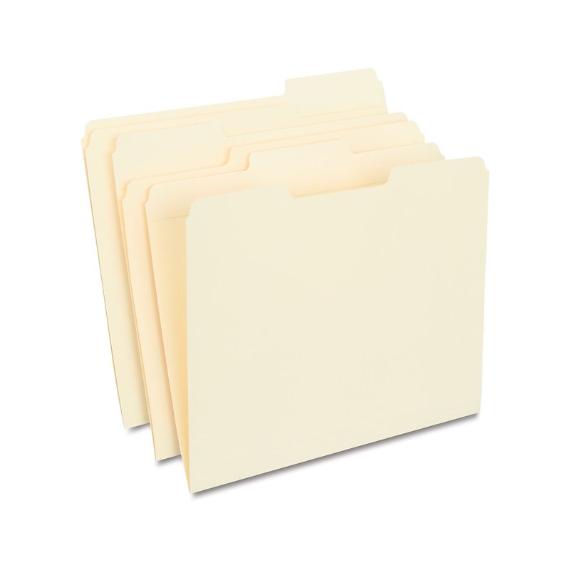 Reinforced Manila File Folders with 3 Tabs - Letter Size, 100 Pack