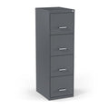 Vertical File Cabinet with 4 Lockable Drawers - Charcoal Finish, 18"D