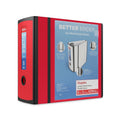 5-Inch Capacity Red Three-Ring Binder with D-Rings for Office & School