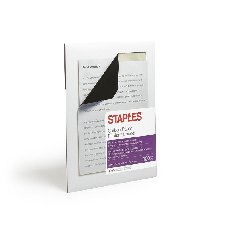 8.25 x 11.25 Inch Black Carbon Paper - 100 Sheets for Office & Medical Use