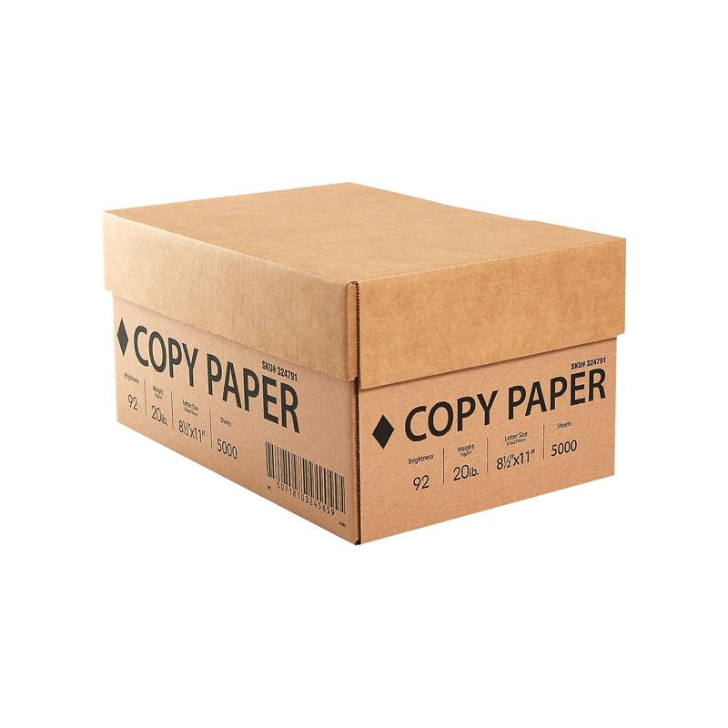 8.5 x 11 Inch Copy Paper - 20 lb Bright White 5000 Sheets in Carton