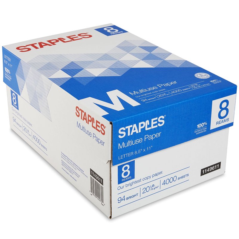 Multipurpose Copy Paper - 8.5x11 Inches, 20 Lb, Bright White, 500 Sheets