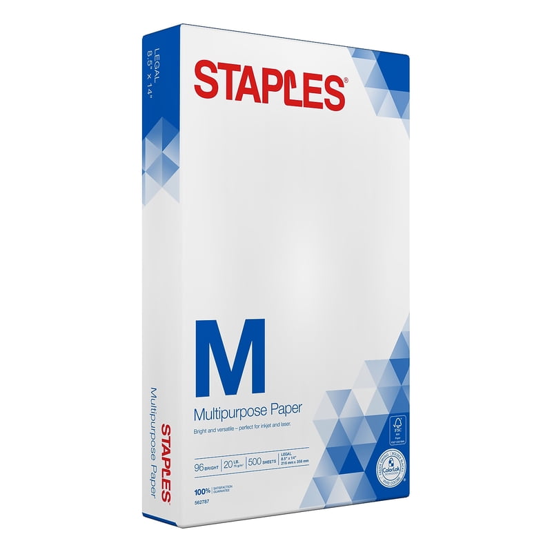 Multipurpose Legal-Size Paper 8.5 x 14 Inches, 20 lbs, Bright White, 500 Sheets