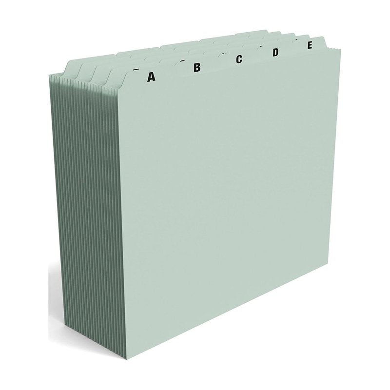 A-Z Letter File Guides Light Green 25-Pack for Office Organization