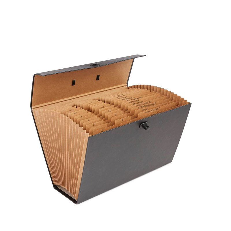 Legal-Size Accordion File with 19 Pockets - 2 Pack, Black Office Organizer