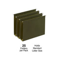 Staples Green Letter Size Hanging File Folders with 2-Inch Expansion - Pack of 50