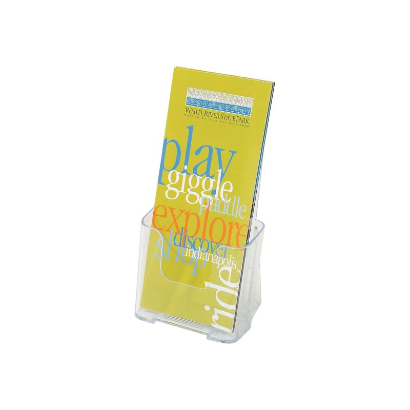 Brochure Size Literature Holder - Clear Plastic, 7 3/4 Inch, Pack of 18
