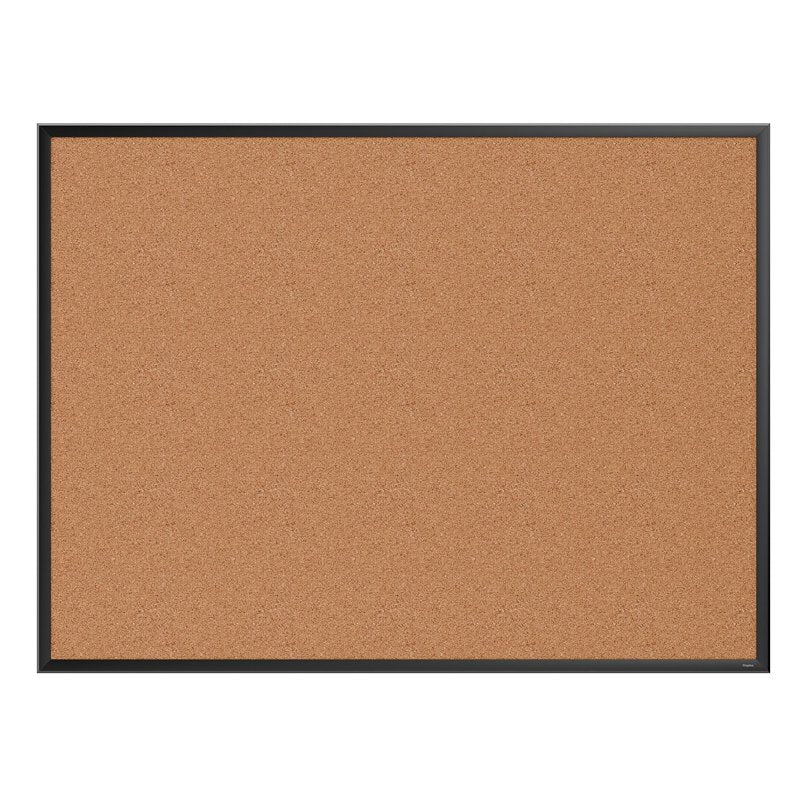 Large Cork Bulletin Board with Black Aluminum Frame 4' x 3' Wall Mount