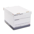 Heavy-Duty Corrugated Storage Boxes for Documents - White/Gray, 4 Pack